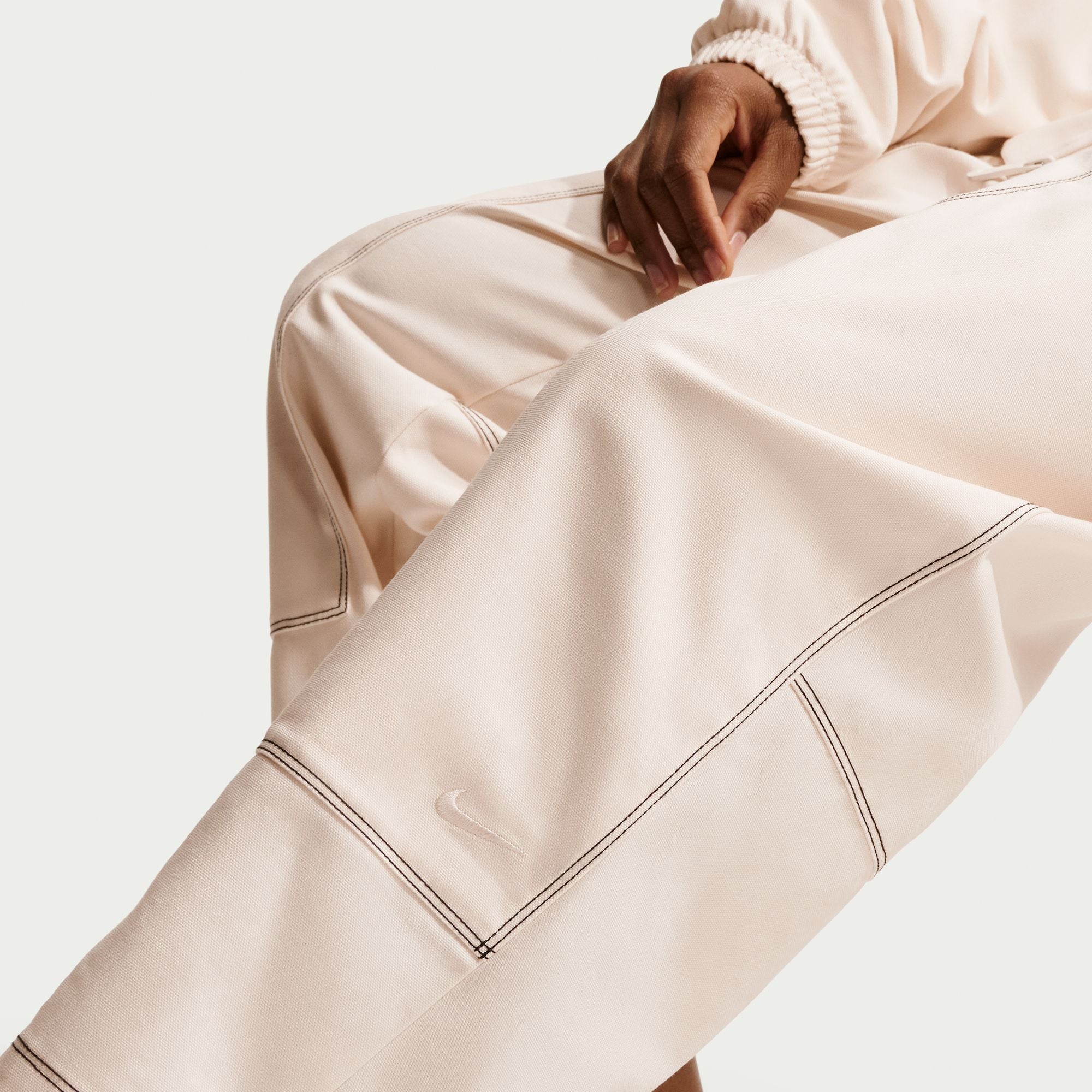 Women Nike Sportswear Loose Low Rise Carpenter Pants 'Chalk'