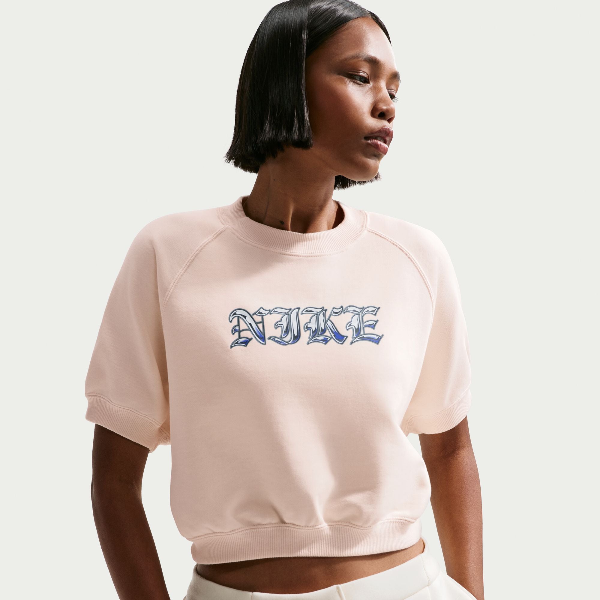 Womens Nike Sportswear French Terry Crewneck Sweatshirt 'Chalk'