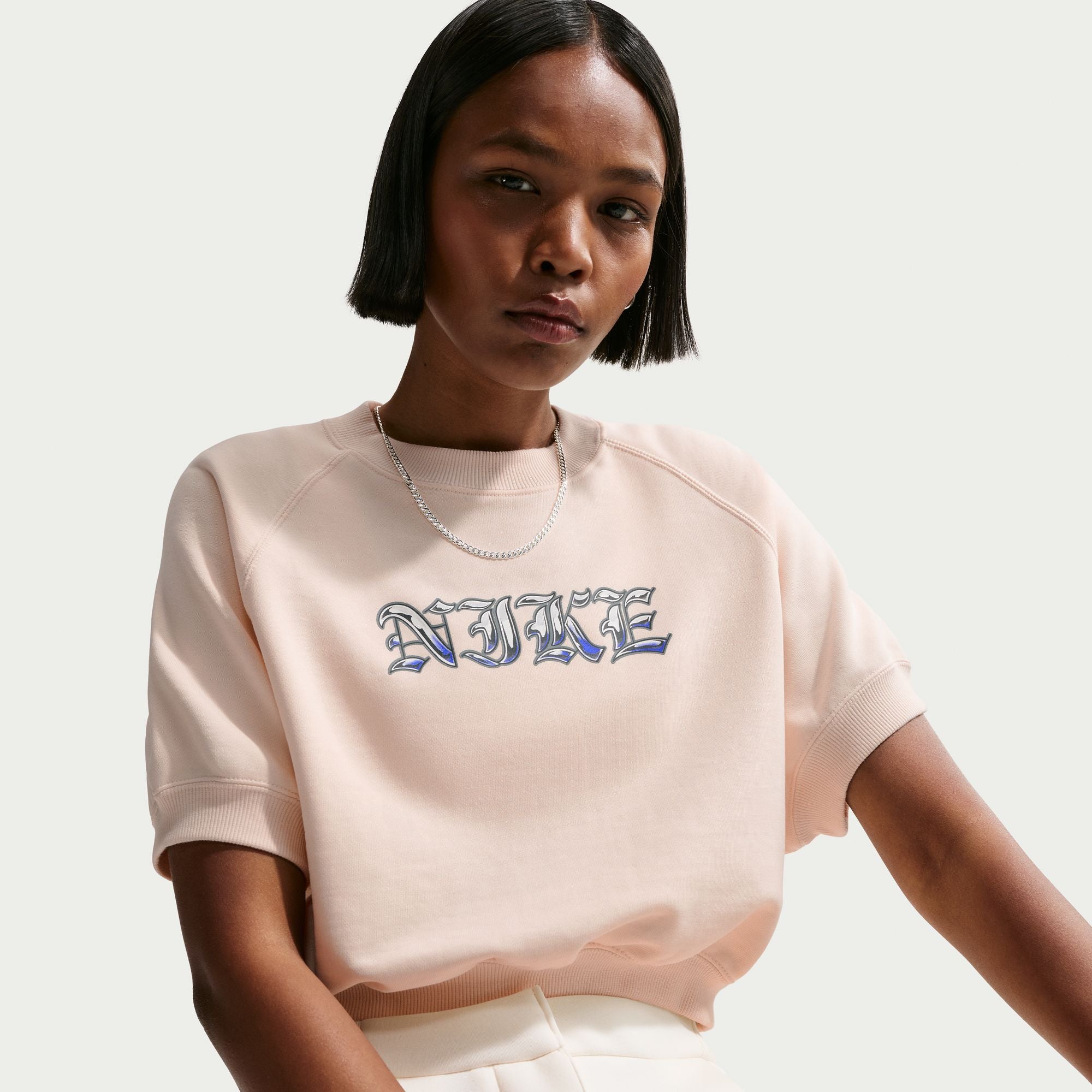 Womens Nike Sportswear French Terry Crewneck Sweatshirt 'Chalk'