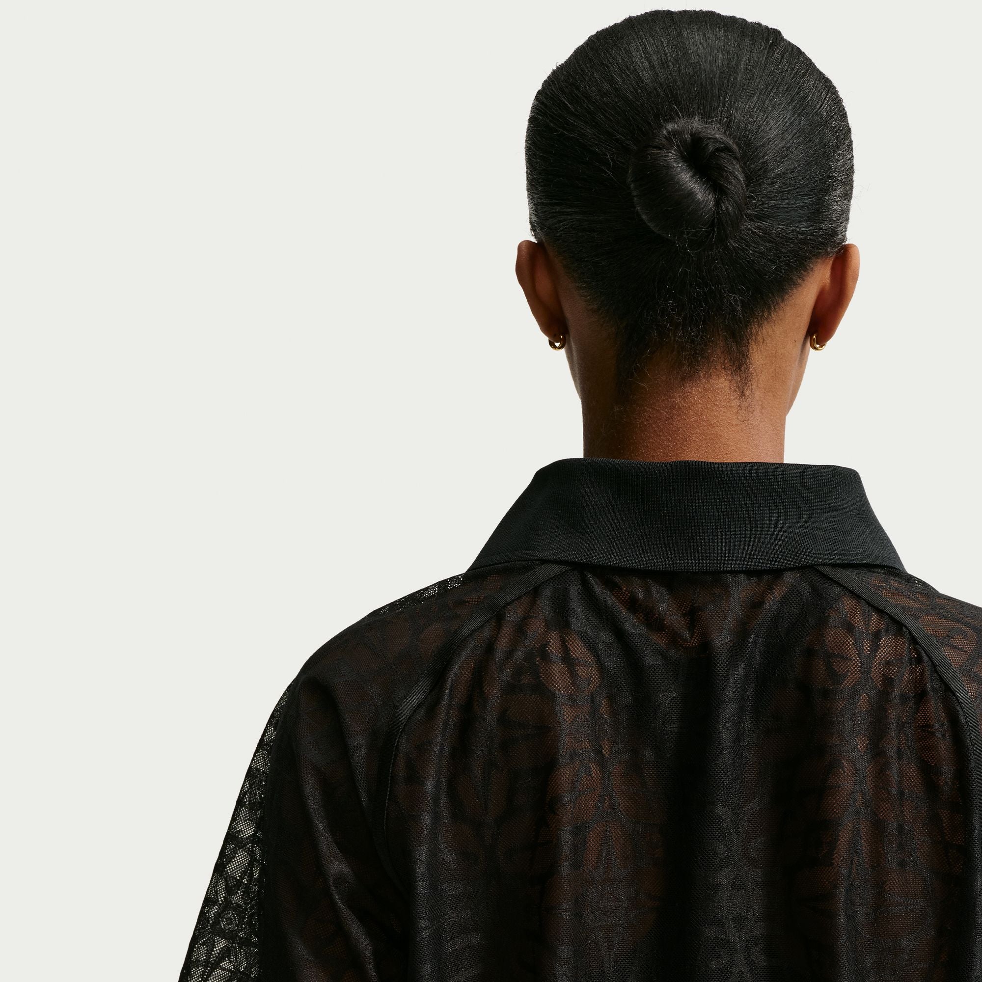 Womens Nike Loose Lace Polo Jersey Top 'Black'