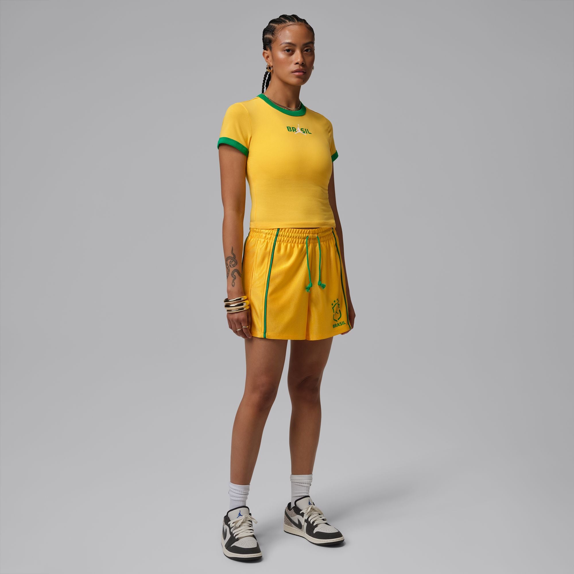 Womens Jordan Brooklyn Knit Shorts 'Varsity Maize'