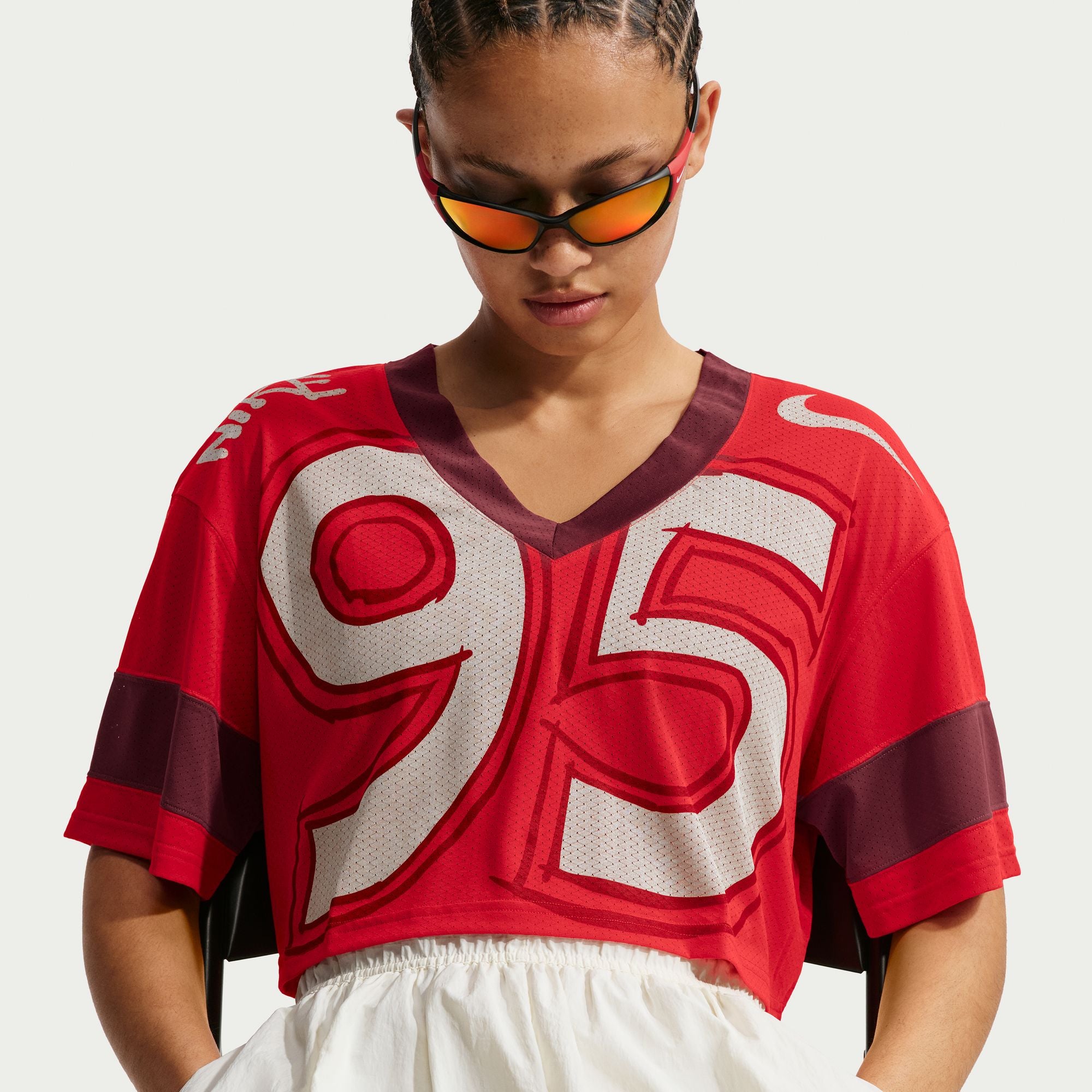 Nike Sportswear Women's Oversized Cropped Jersey 'Red'