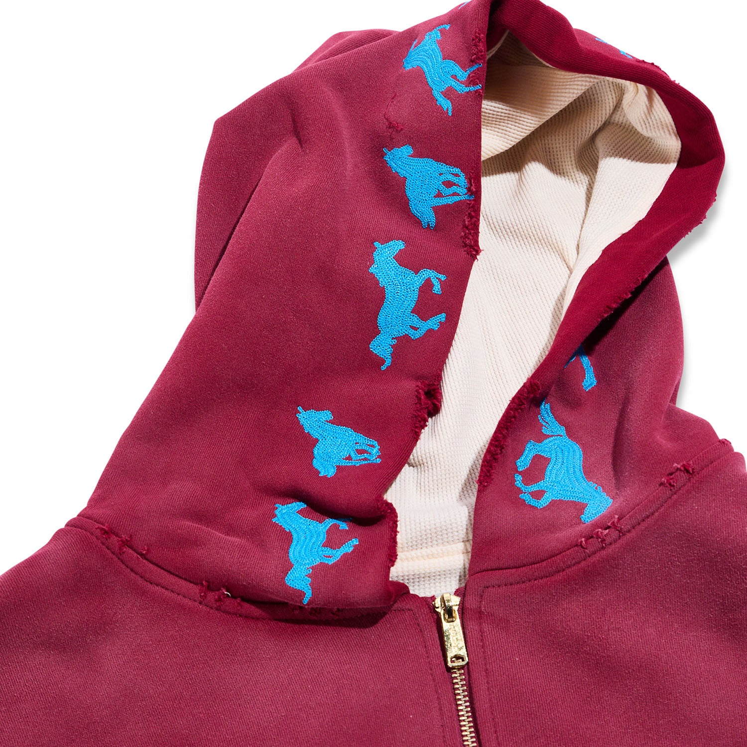 NGO Running Horse Full Zip Hoodie 'Maroon'