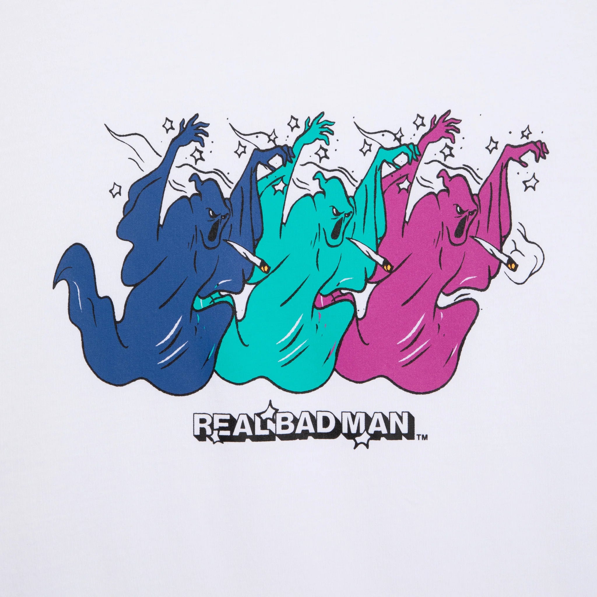 Real Bad Man Smokin' Ghost T-Shirt 'White'