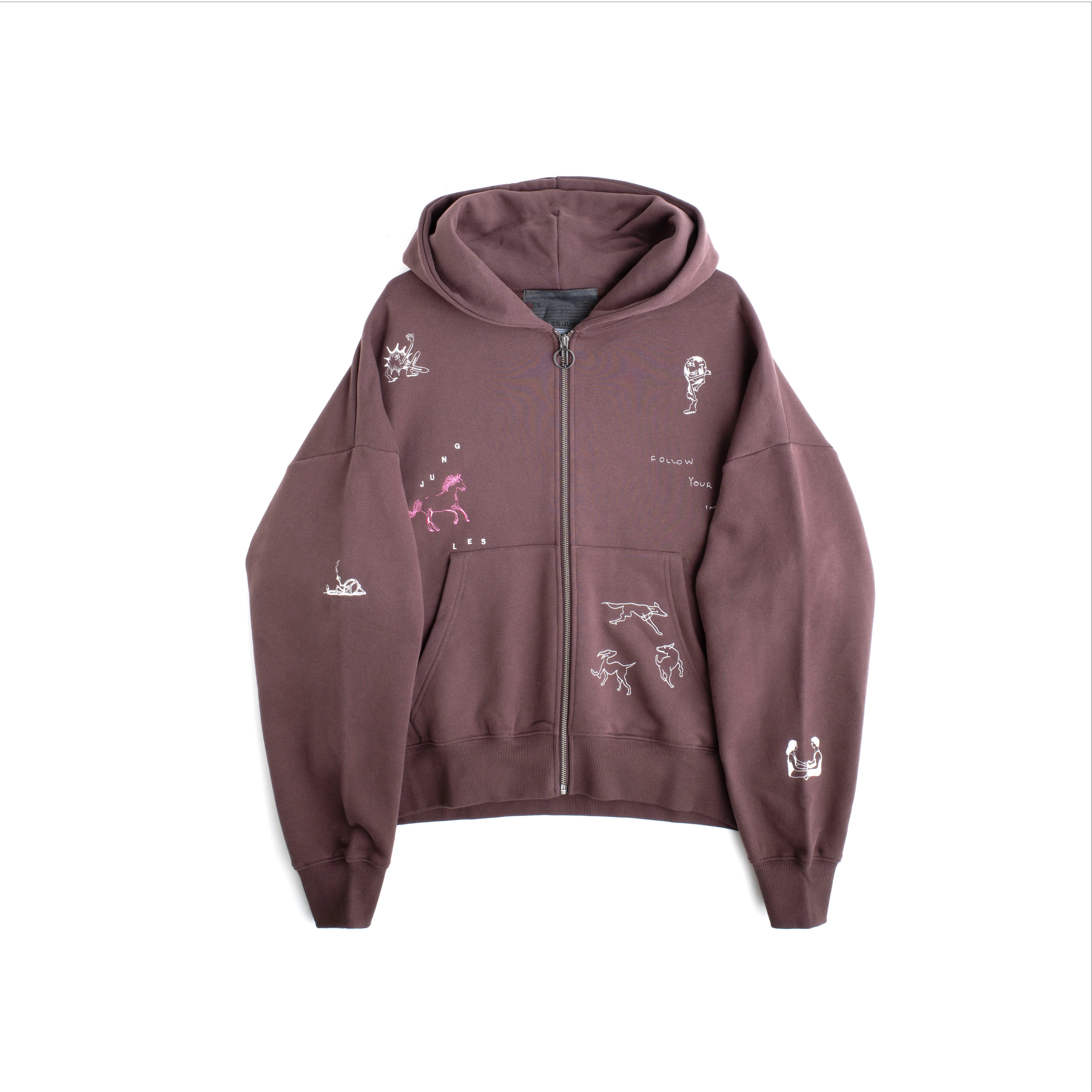 Jungles Jungles Impules Zip Hoodie 'Brown'