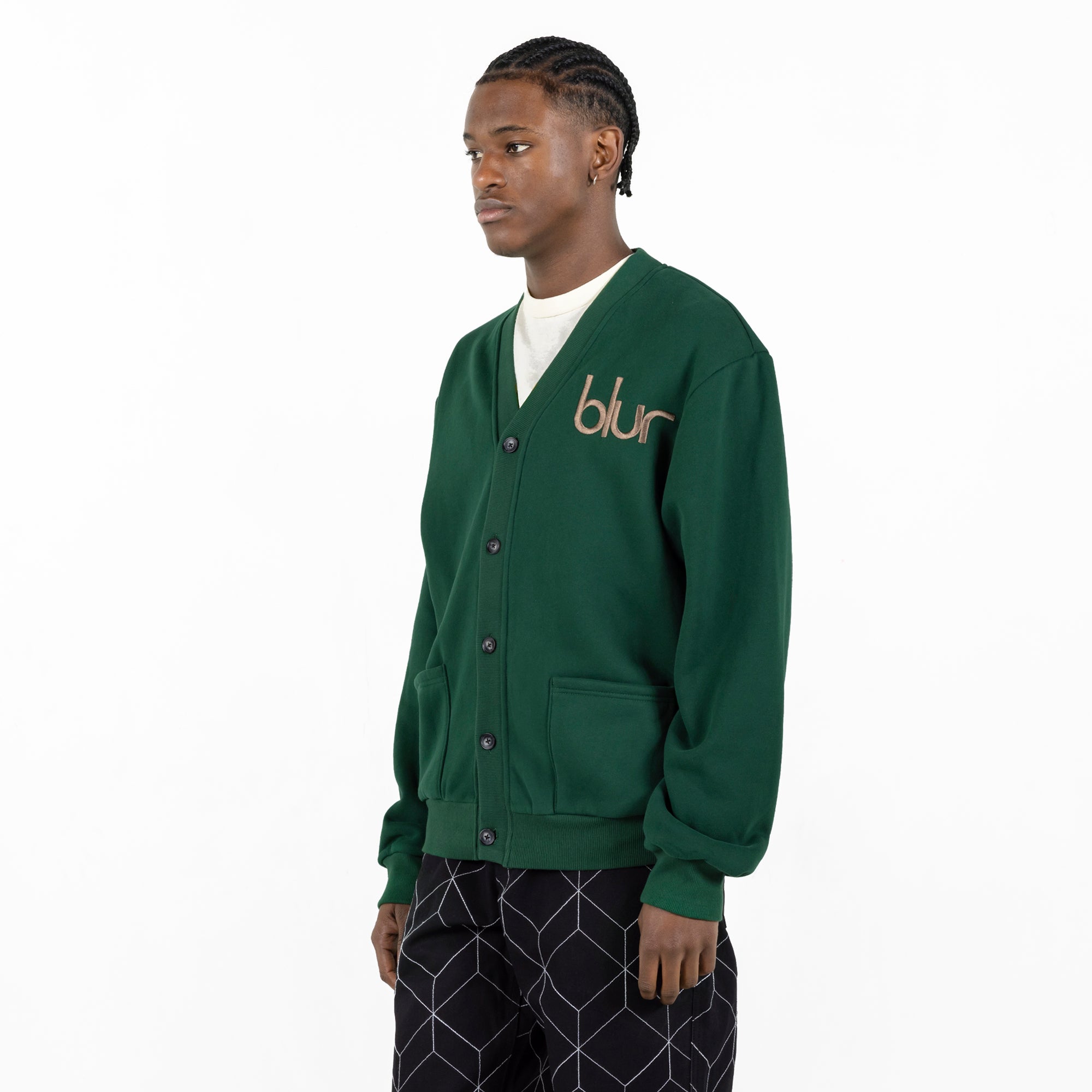 Pleasures Blur Cardigan Sweater 'Green'