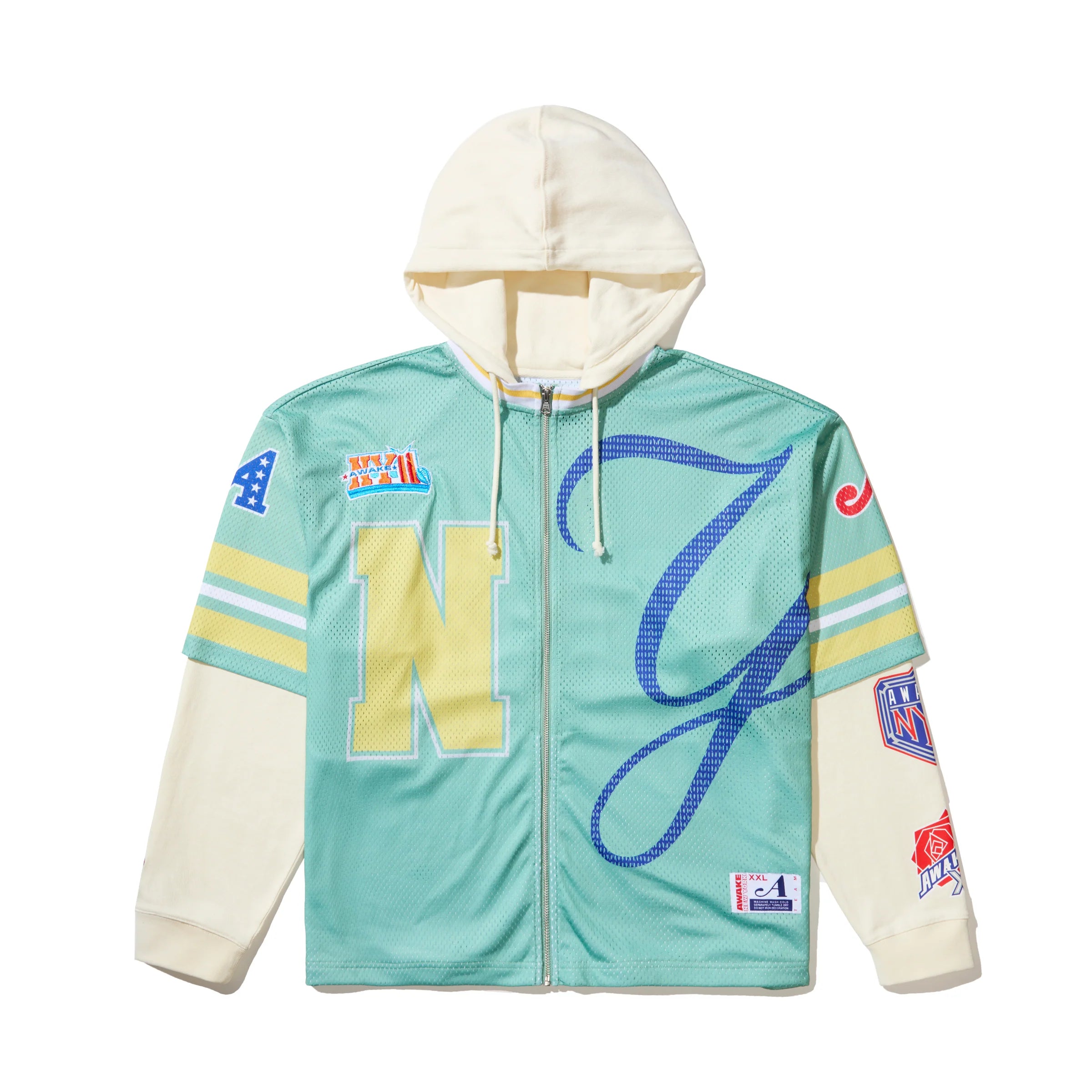 Awake NY Headcrack Champs Jersey Zip Hoodie 'Green'