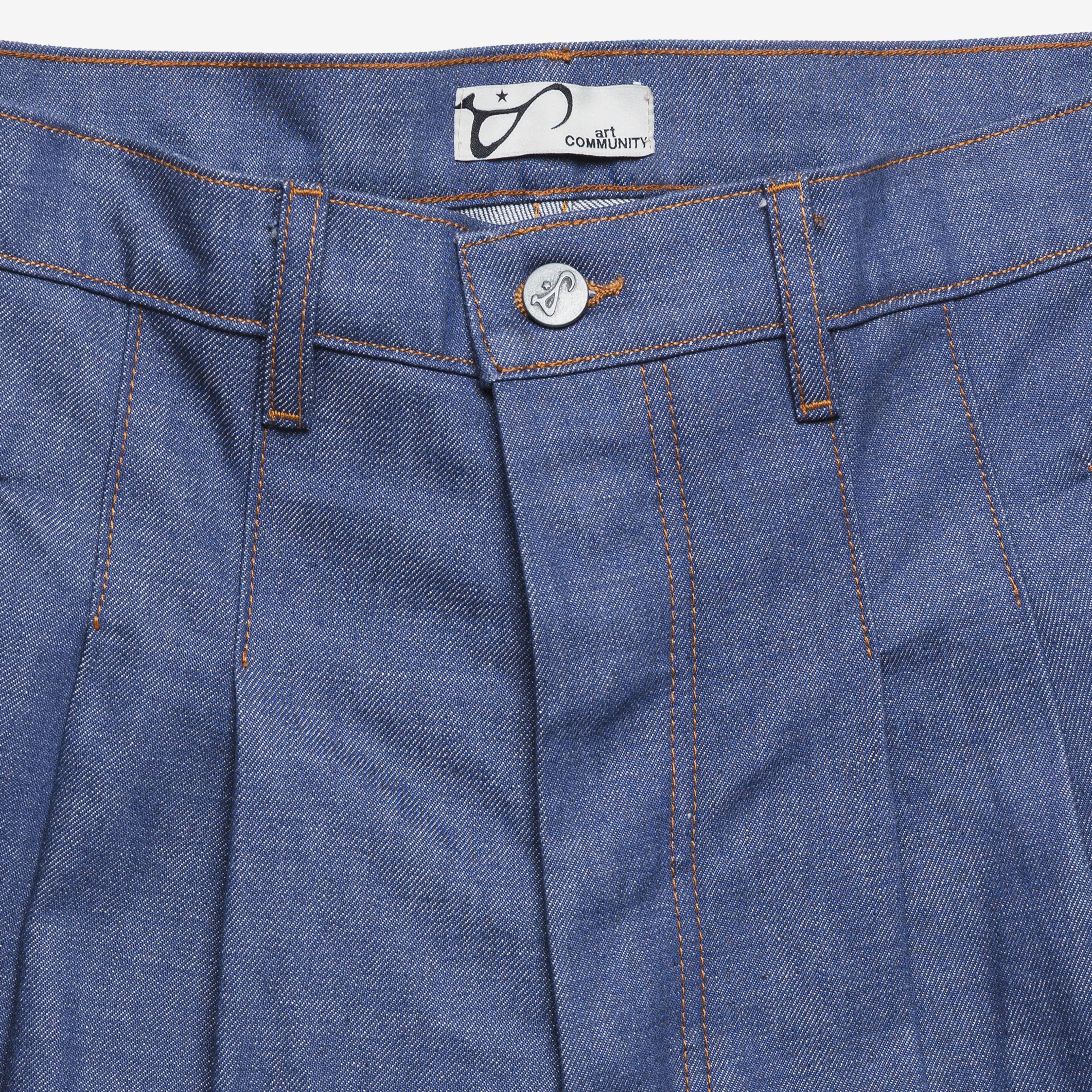 Art Community Diptych Japanese Denim Jort 'Purple Indigo'