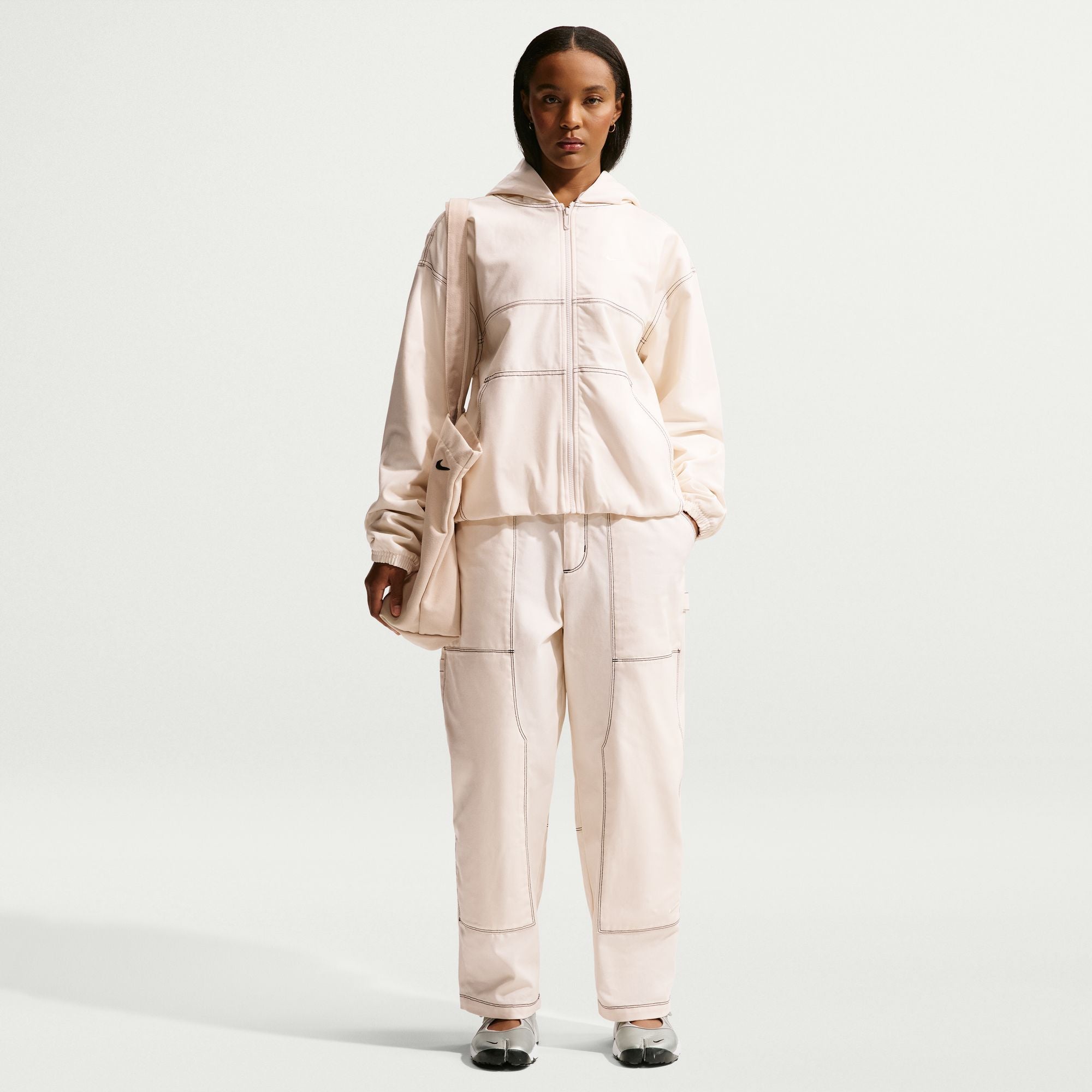 Women Nike Sportswear Loose Low Rise Carpenter Pants 'Chalk'