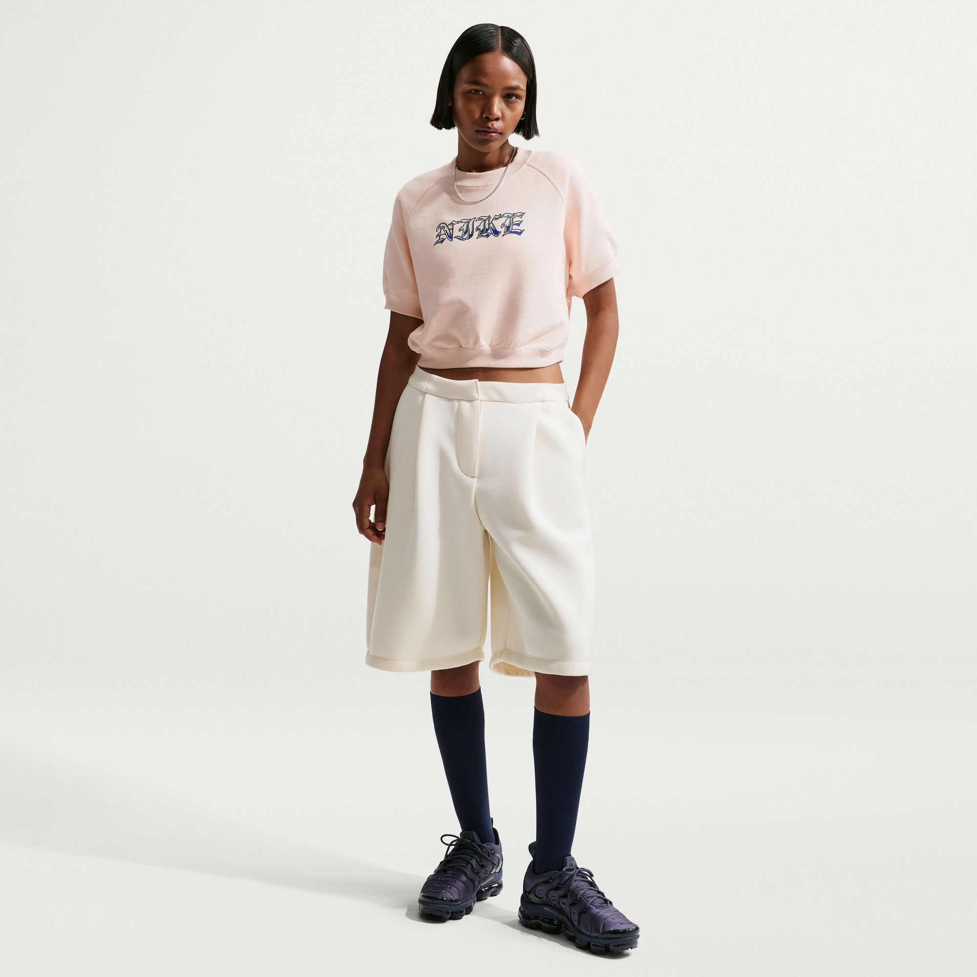 Womens Nike Sportswear French Terry Crewneck Sweatshirt 'Chalk'