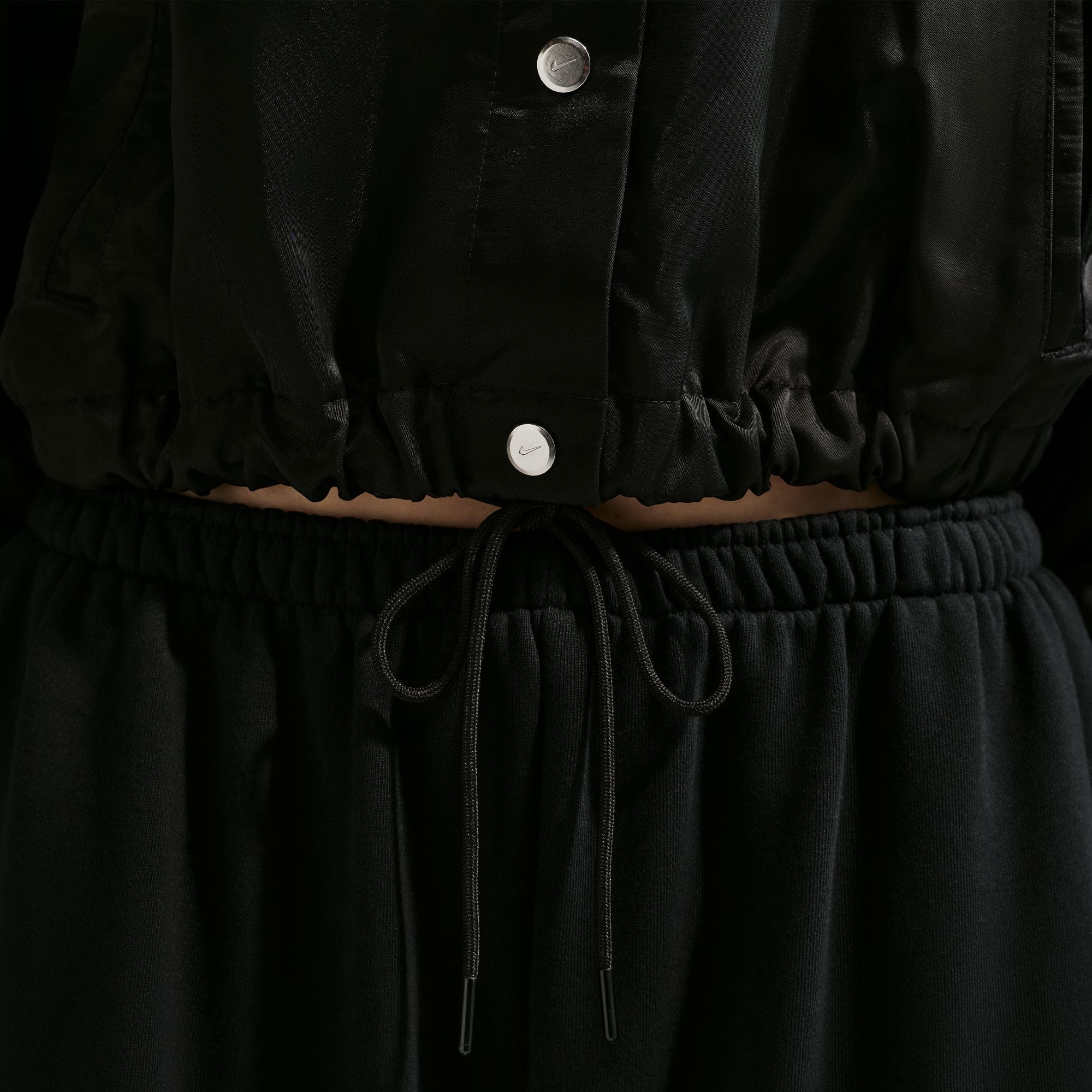 Womens Oversized Satin Coaches Jacket 'Black'