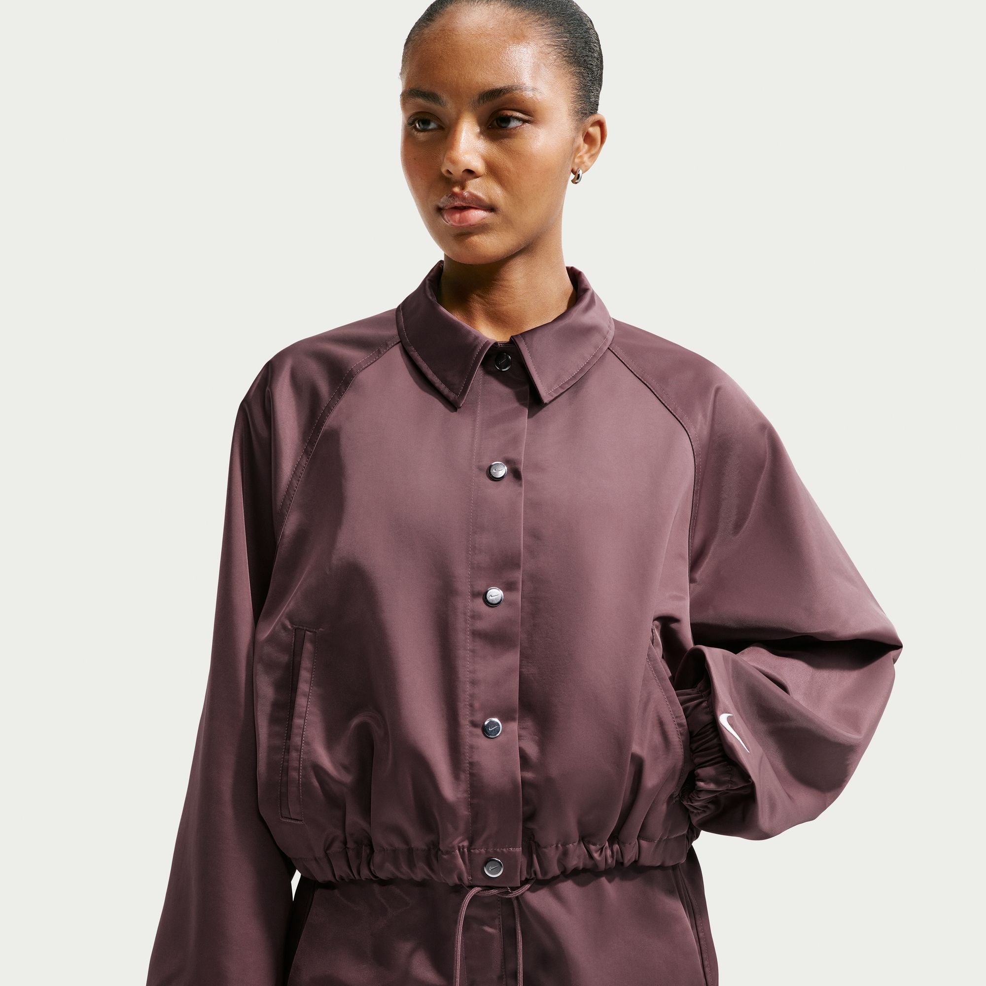 Womens Oversized Satin Coaches Jacket 'Tattoo'