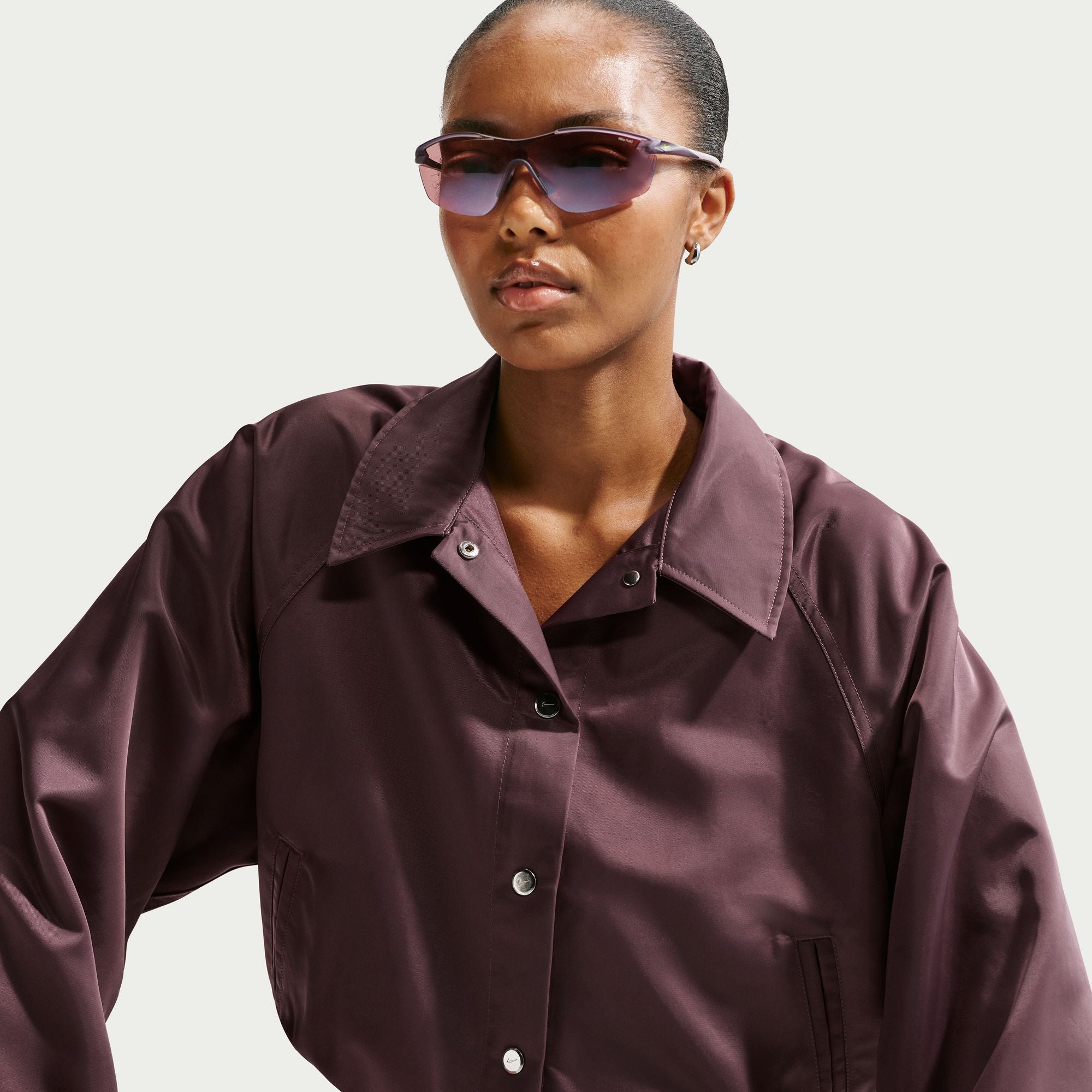 Womens Oversized Satin Coaches Jacket 'Tattoo'