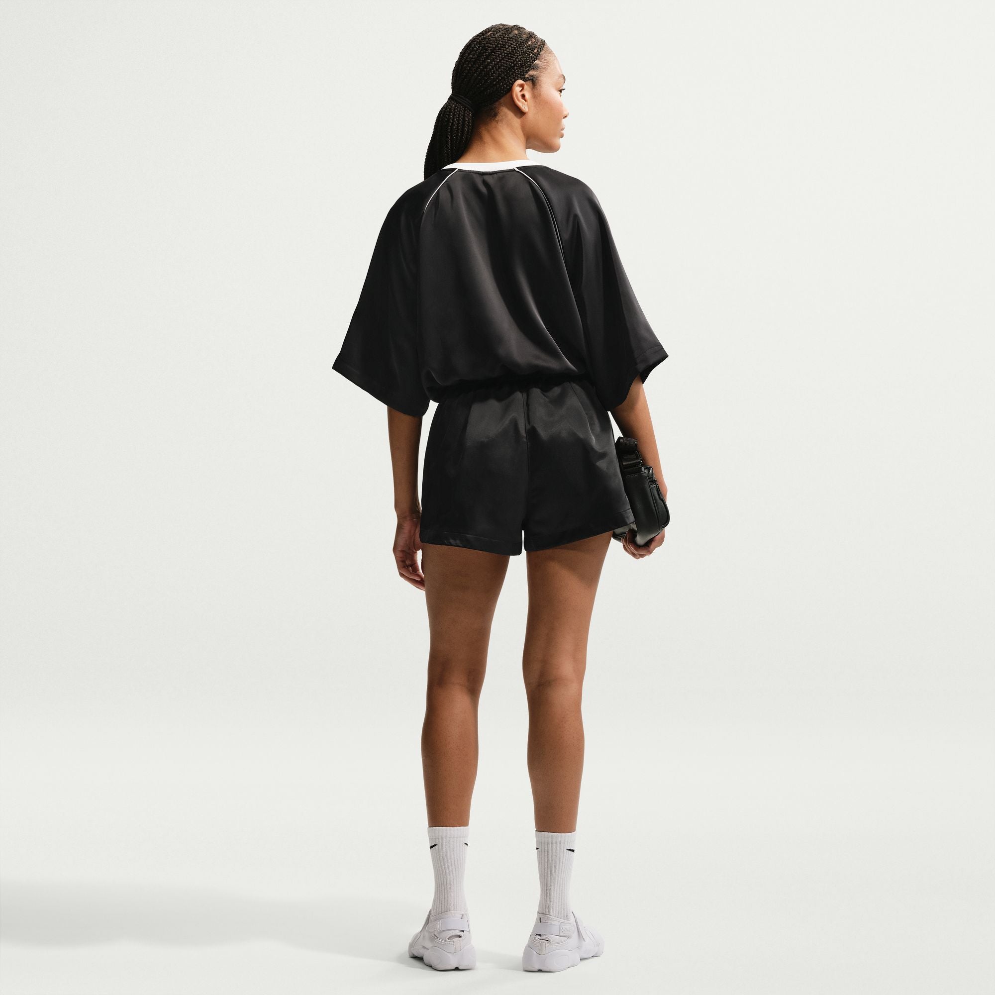 Womens Nike High-Waisted Satin Hot Shorts 'Black'