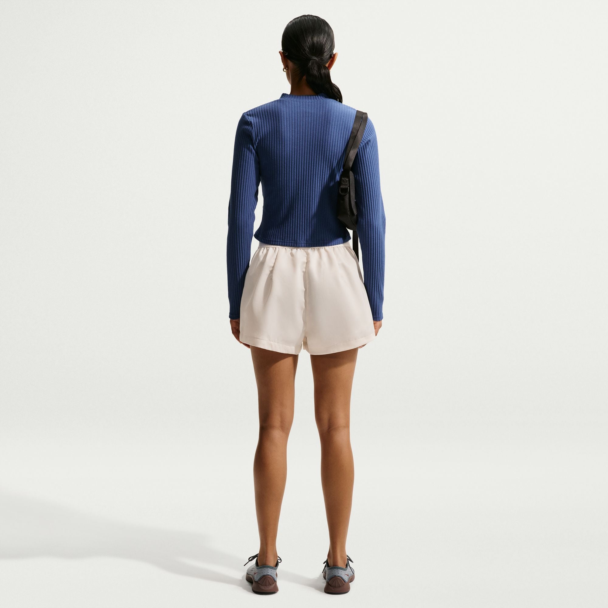 Womens Nike  High-Waisted Satin Hot Shorts 'Chalk'