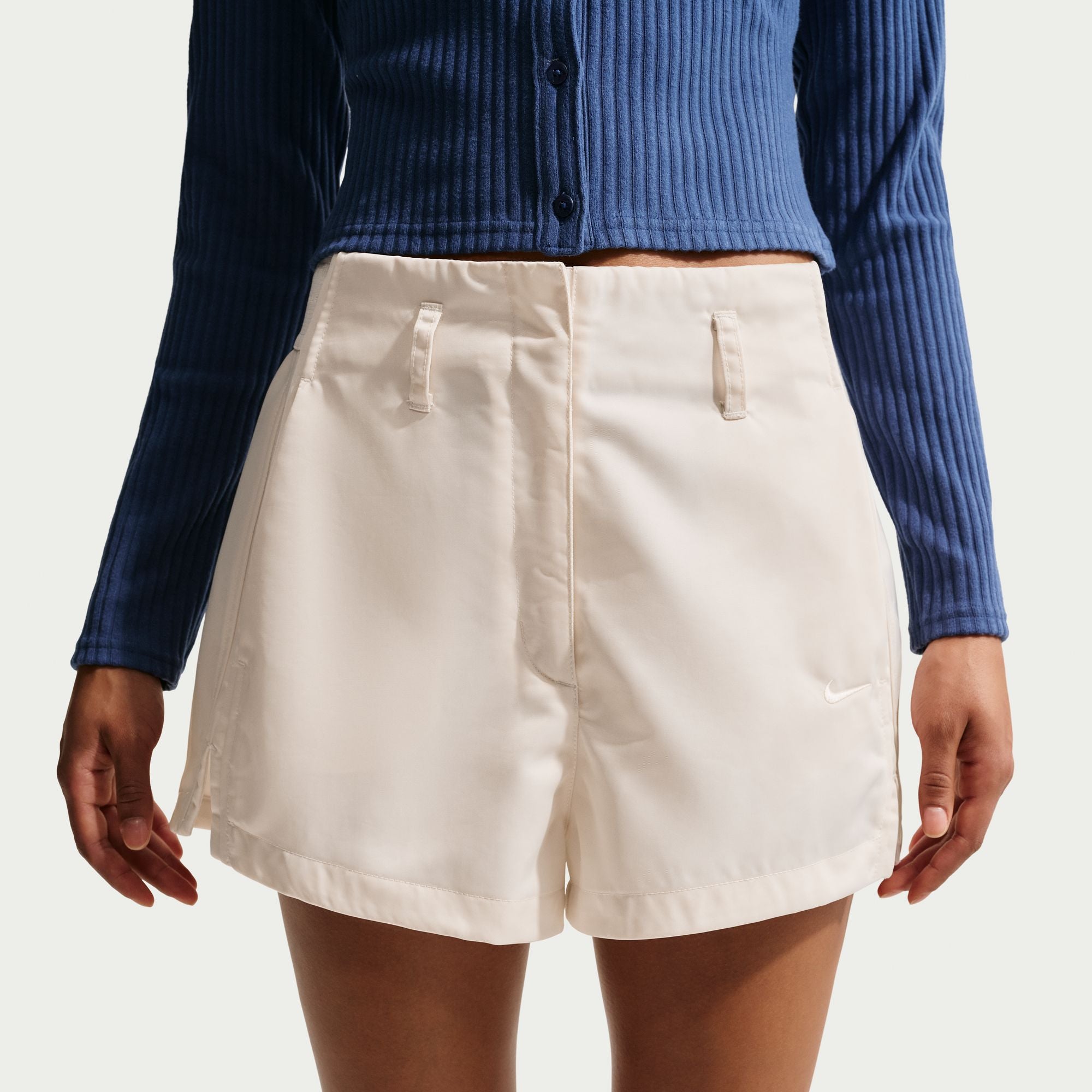 Womens Nike  High-Waisted Satin Hot Shorts 'Chalk'