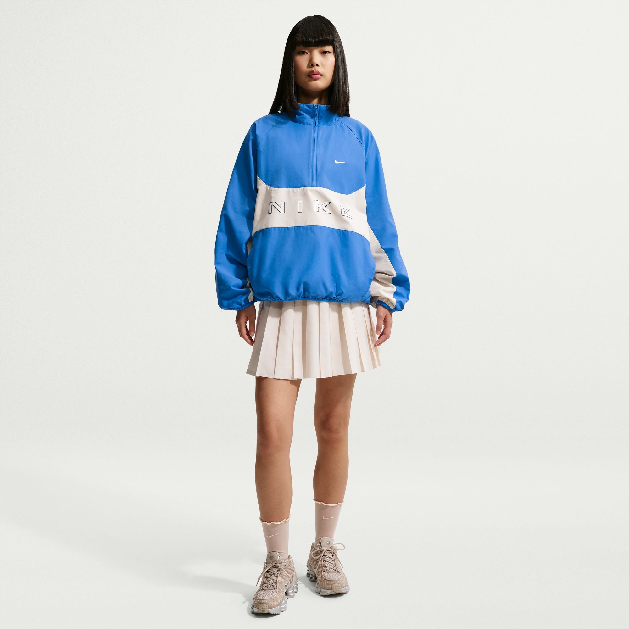 Womens Nike Sportswear Mid-Rise Pleated Skirt 'Chalk'