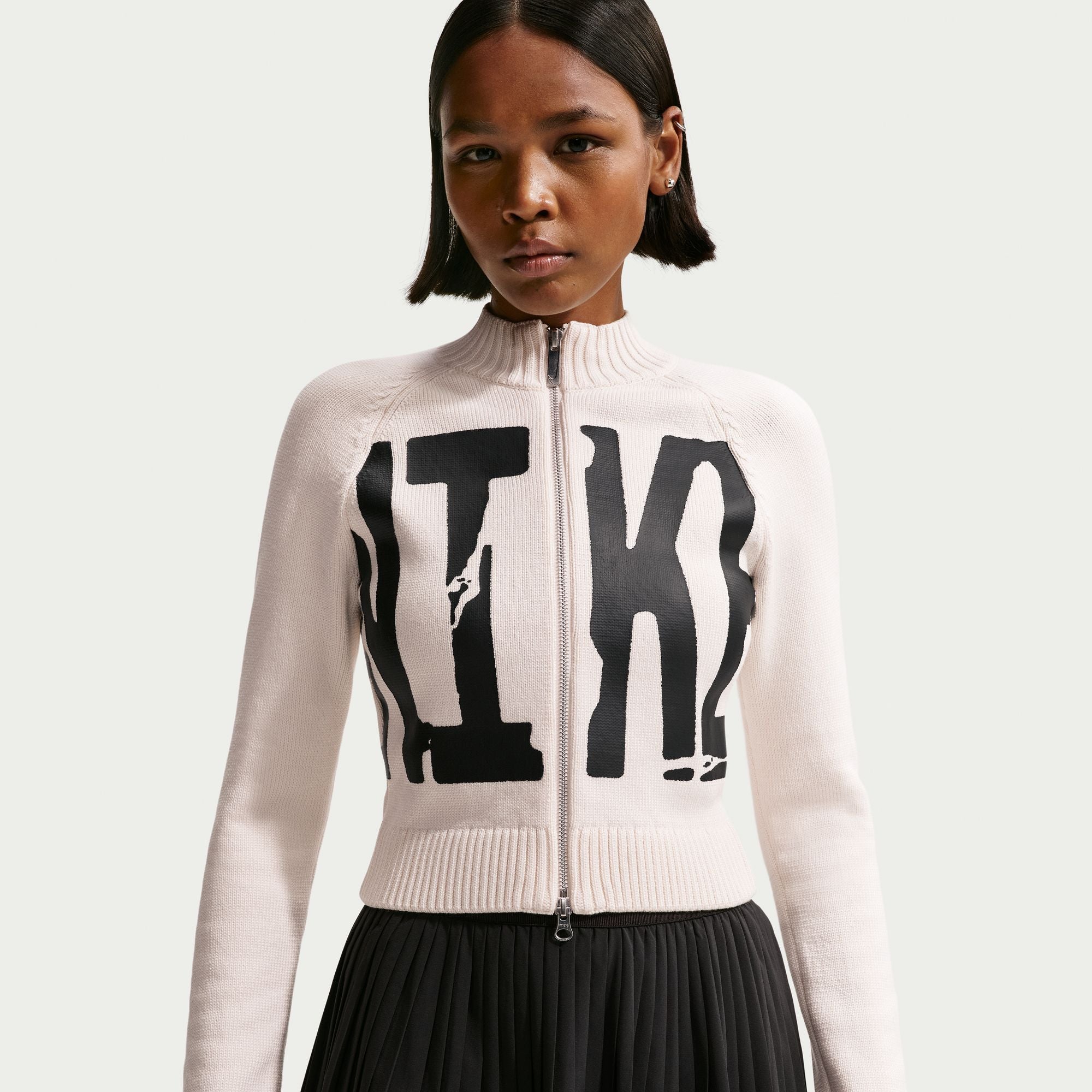 Womens Nike Sportswear Graphic Zip-Up Hoodie 'Chalk'