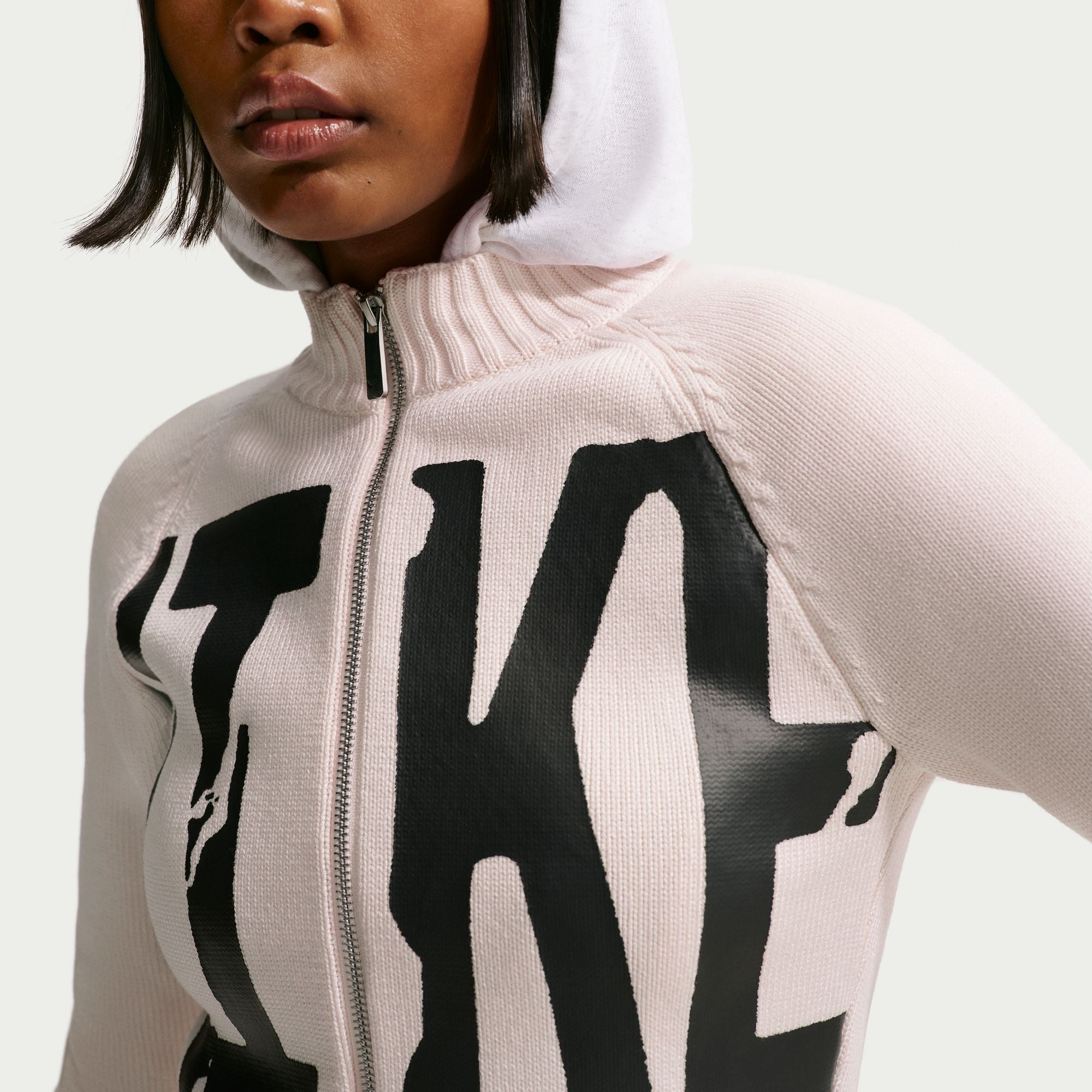 Womens Nike Sportswear Graphic Zip-Up Hoodie 'Chalk'