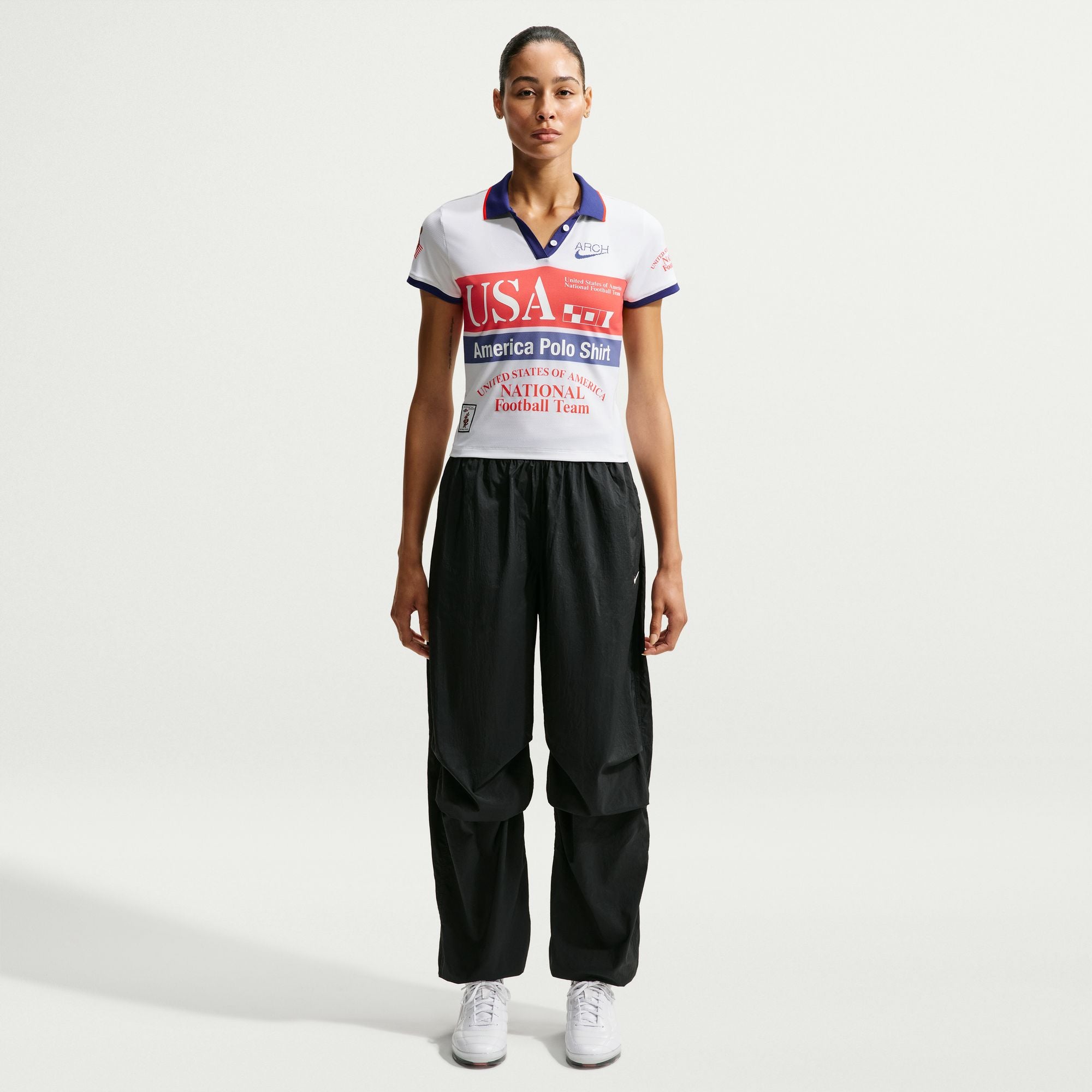 Womens USA x V.A.A. Polo Shirt 'White'
