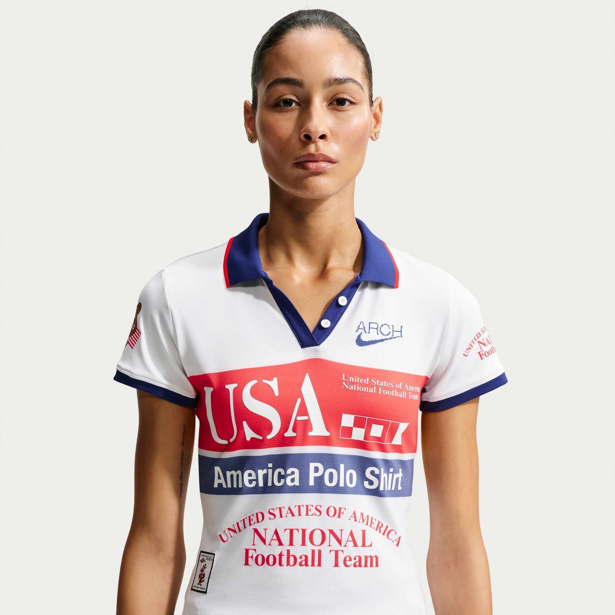 Womens USA x V.A.A. Polo Shirt 'White'
