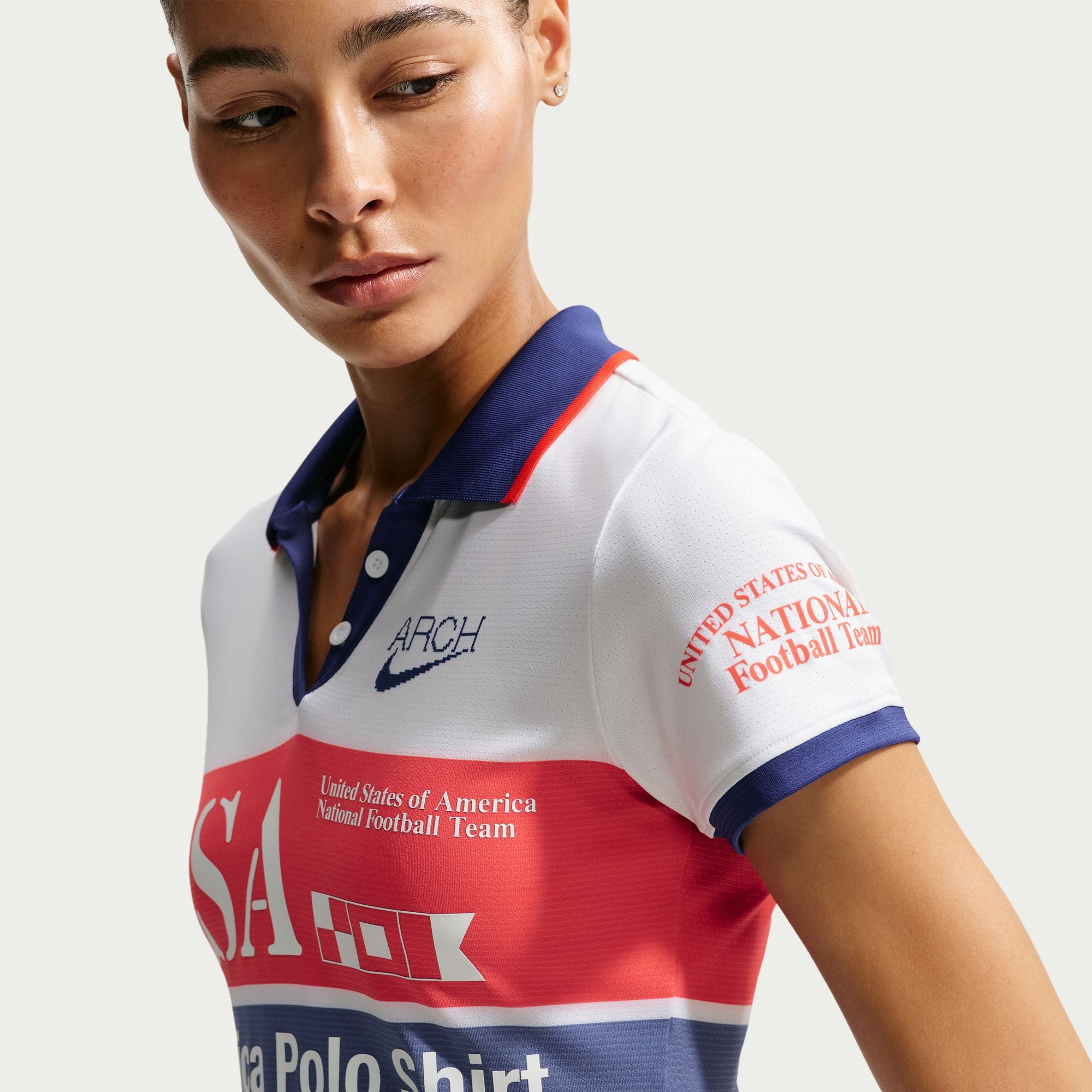Womens USA x V.A.A. Polo Shirt 'White'