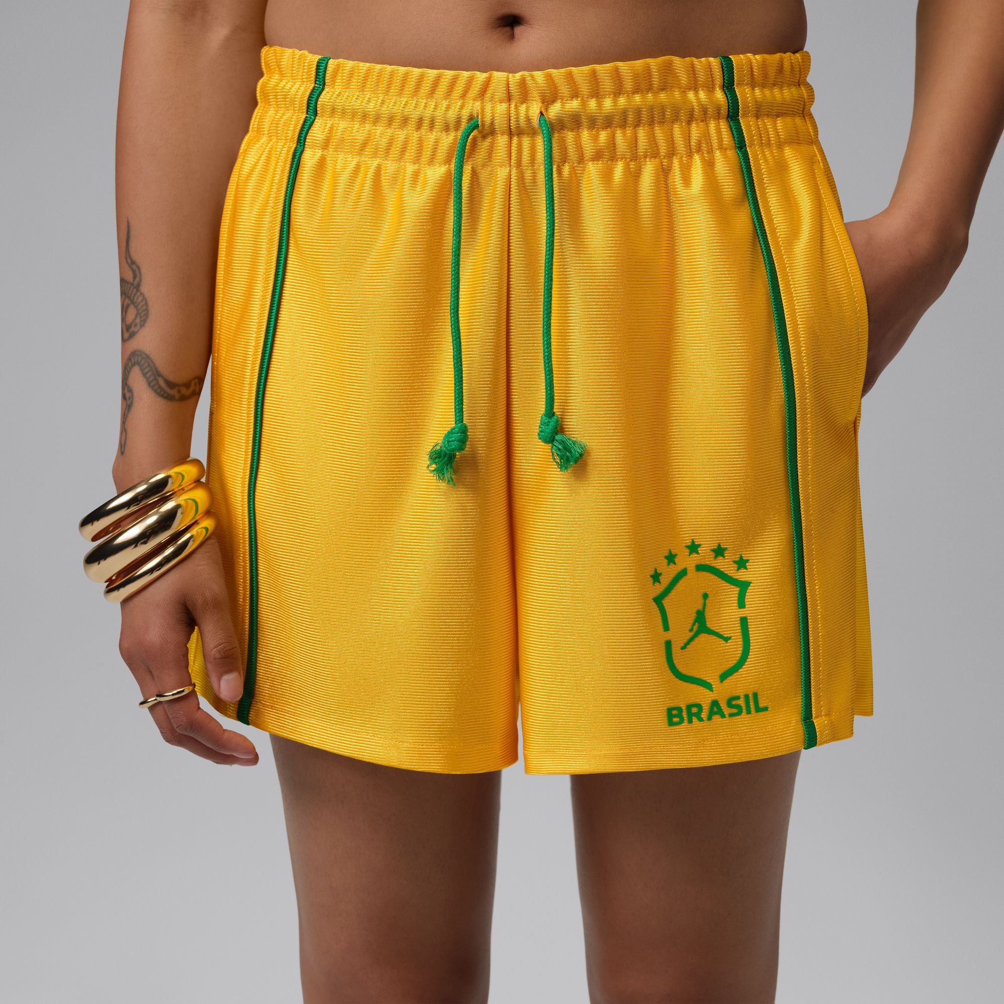 Womens Jordan Brooklyn Knit Shorts 'Varsity Maize'