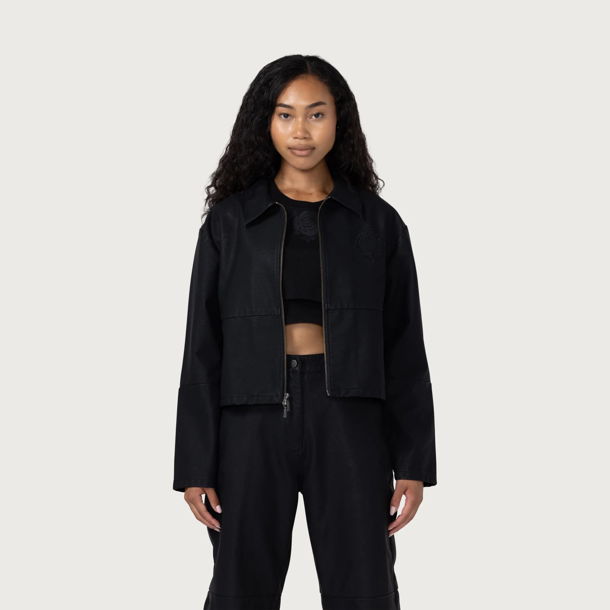 Womens Honor The Gift Double Sided Zip Top 'Black'