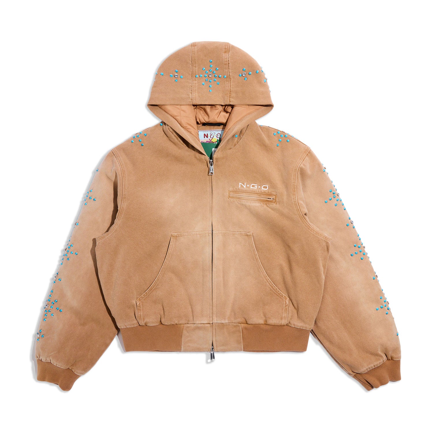 NGO Turquoise Hooded Jacket 'Light Brown'