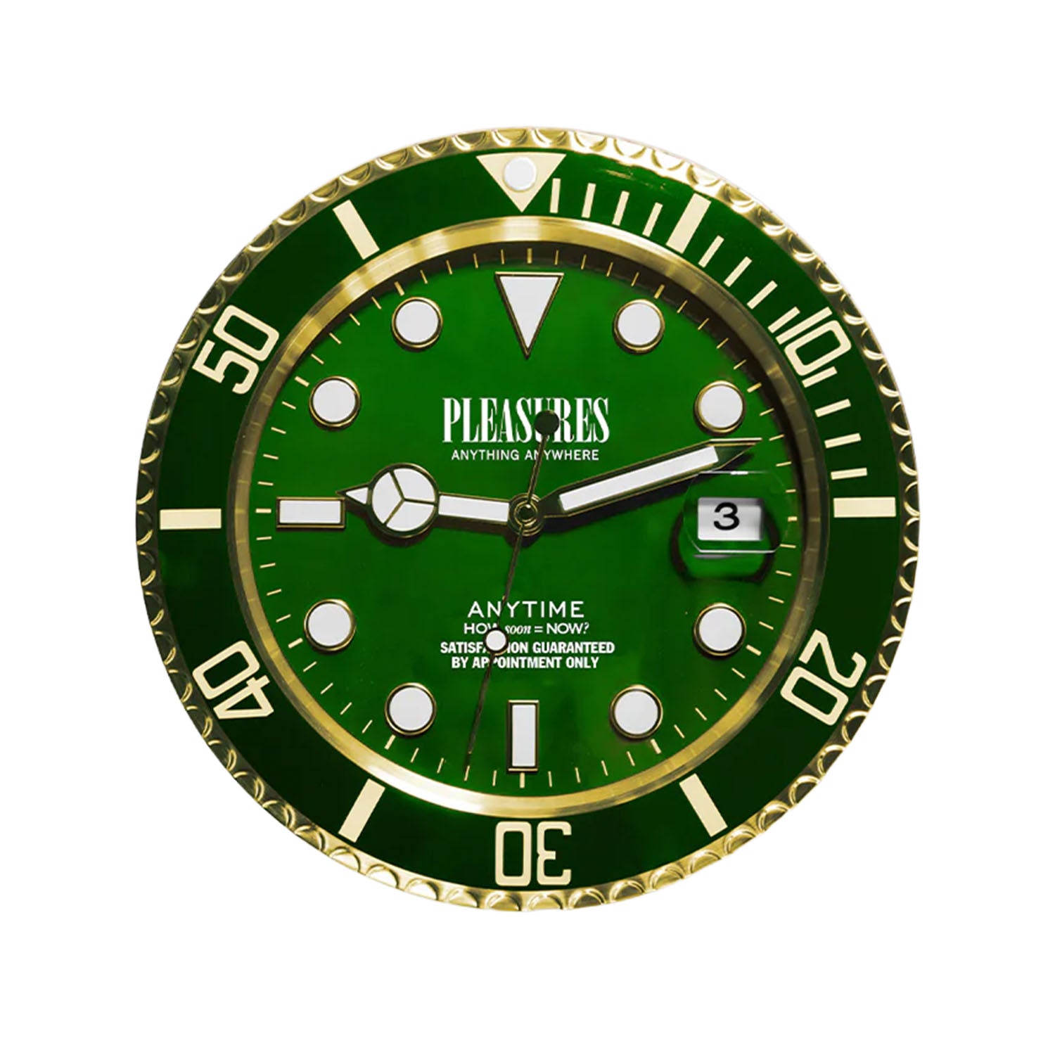 Pleasures Anytime Clock 'Gold/Green'