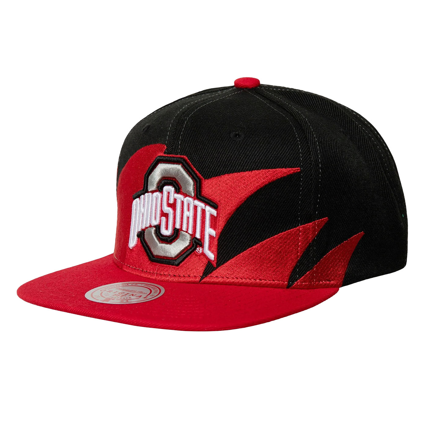 Mitchell & Ness NCAA Sharktooth Snapback Ohio State 'Black/Red'