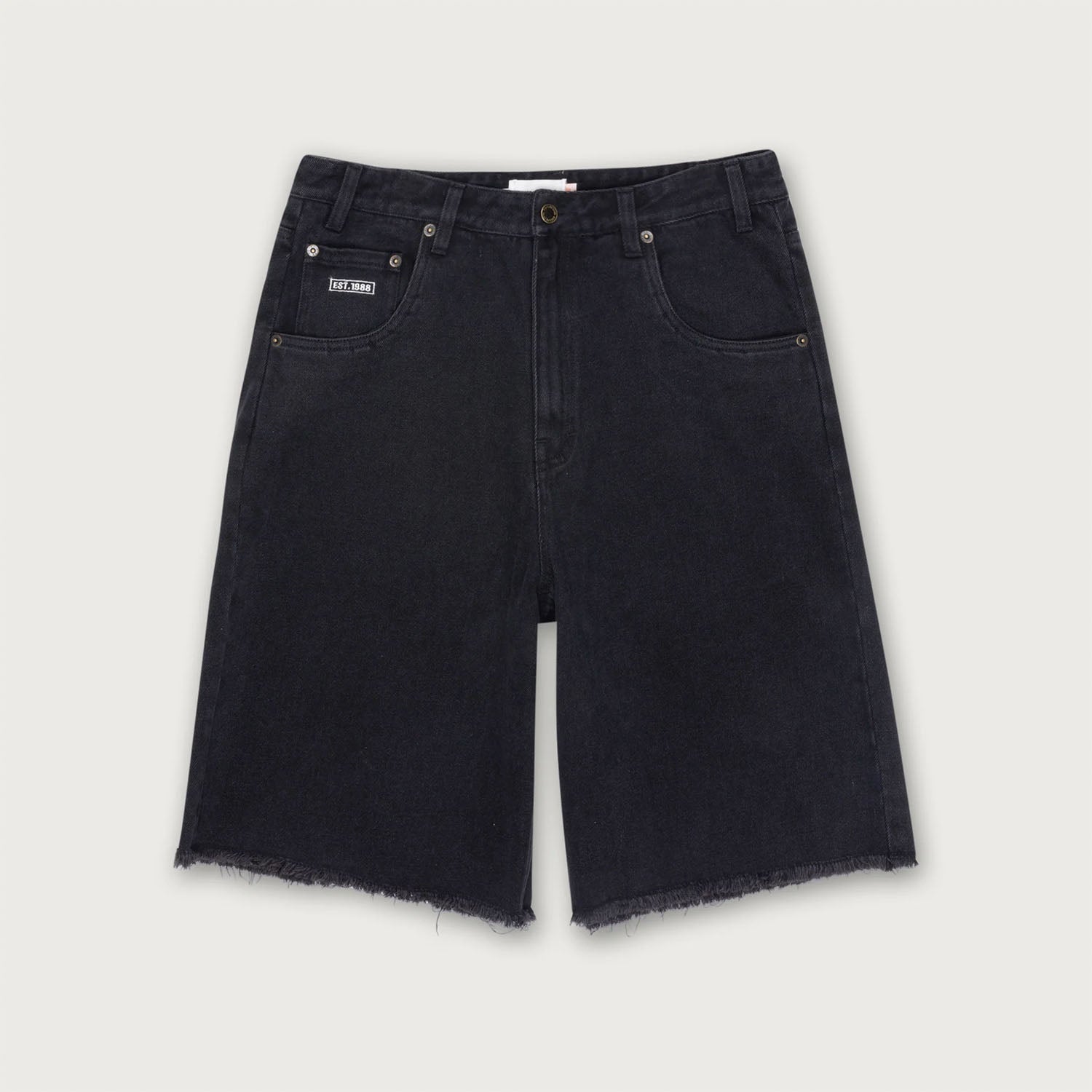 Honor The Gift Frayed Edge 11" Denim Bermuda 'Black'